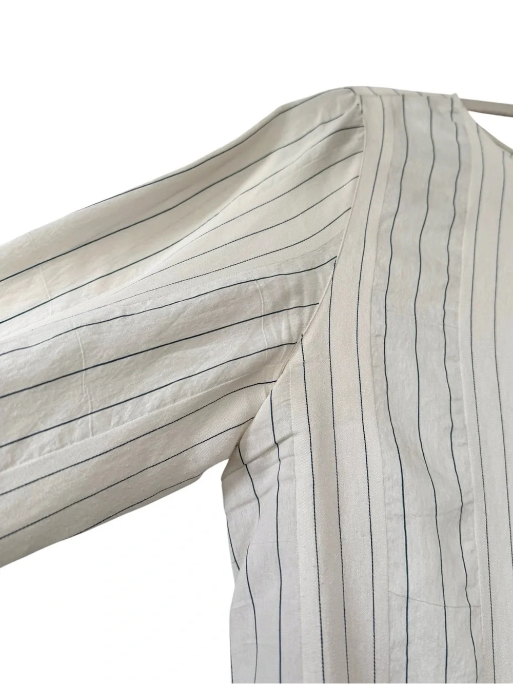 MaxMara Leisure Toledo‎ Pin Striped Silk Blend Tunic Long Sleeve Shirt Medium